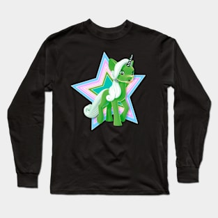 Super Star Green Unicorn Long Sleeve T-Shirt